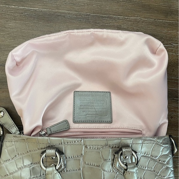 Coach Croc Embossed Ashley Hobo Bag Baguette Shoulder Bag Silver Y2K 90’s - Picture 11 of 11